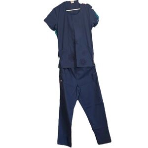 Cherokee Deep Blue Scrub Top and Pants